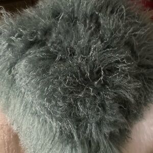 Fluffy Green Throw Pillow